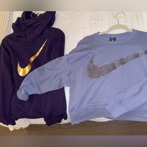 Nike Kids Purple and Lavender Sweatshirts